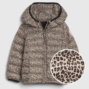Cheetah print lightweight puffer jacket for little girls size 5
